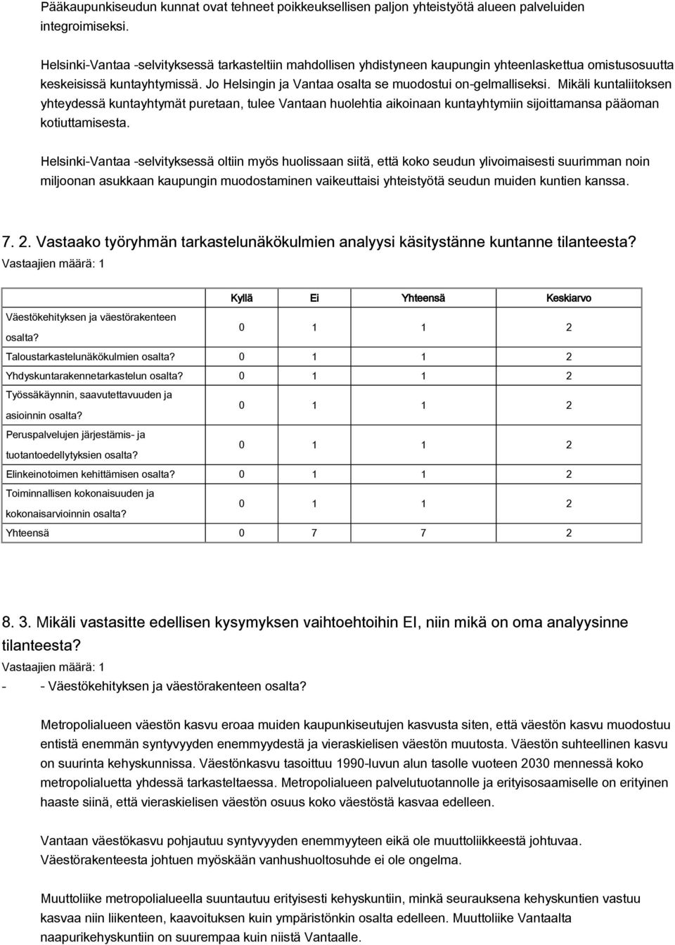 Mikäli kuntaliitoksen yhteydessä kuntayhtymät puretaan, tulee Vantaan huolehtia aikoinaan kuntayhtymiin sijoittamansa pääoman kotiuttamisesta.