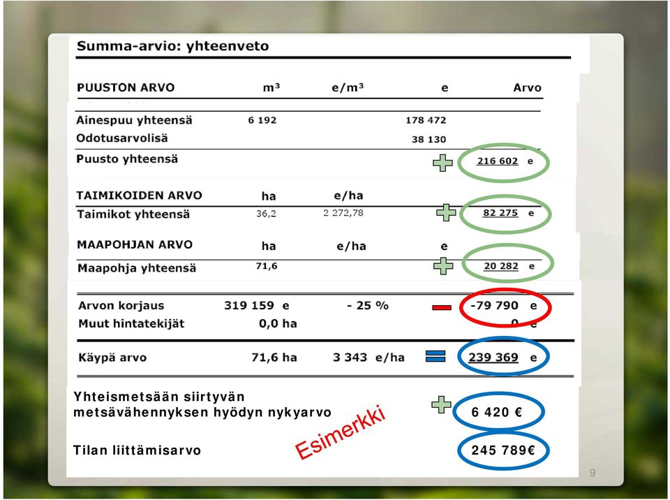 nykyarvo 6 420 Tilan