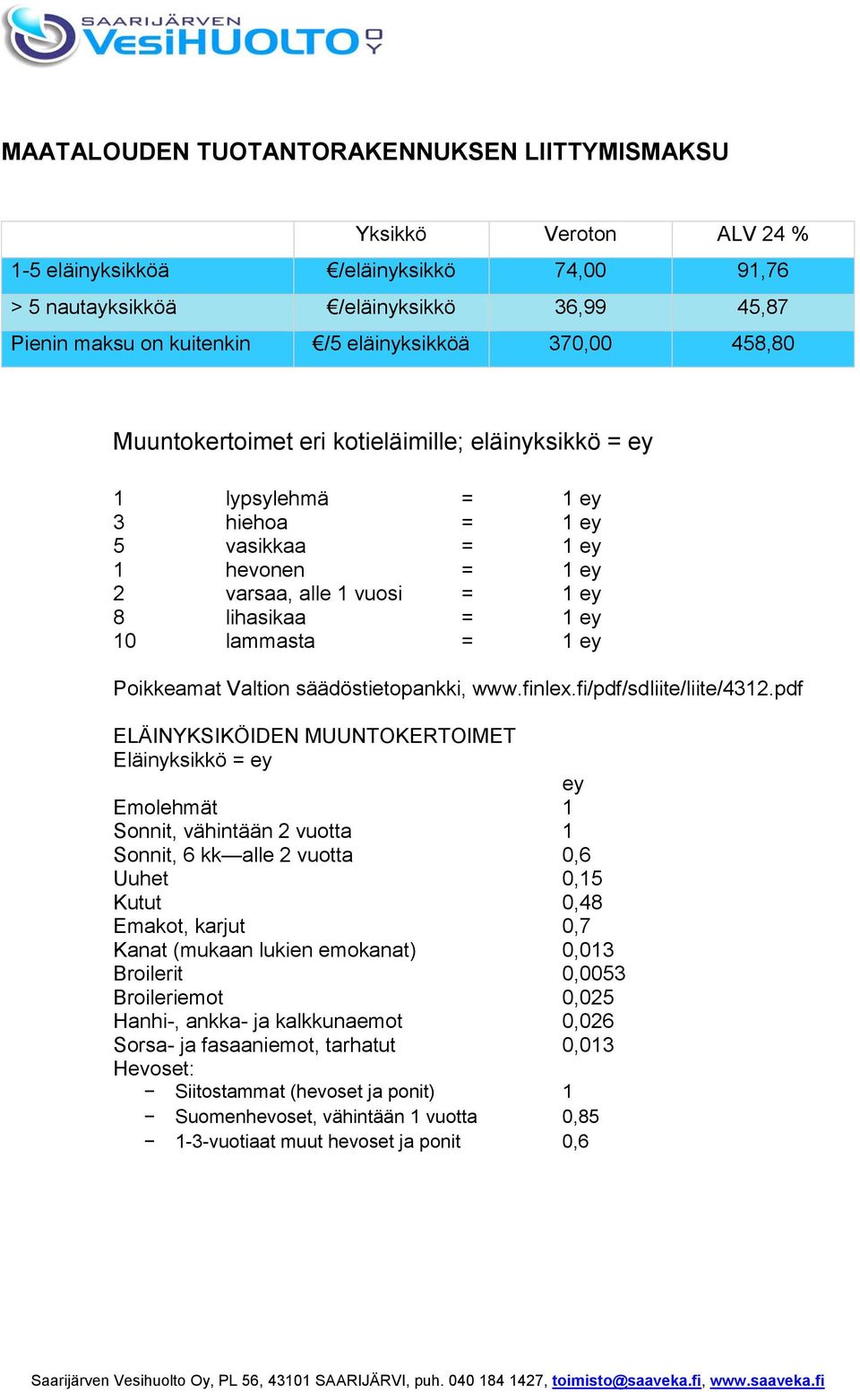 Poikkeamat Valtion säädöstietopankki, www.finlex.fi/pdf/sdliite/liite/4312.