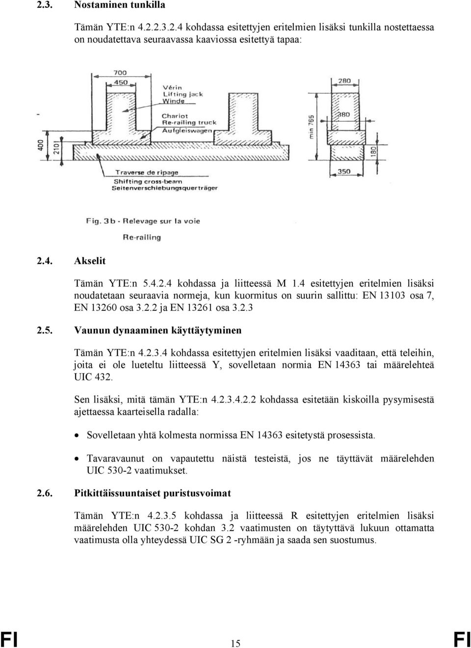 Vaunun dynaaminen käyttäytyminen Tämän YTE:n 4.2.3.