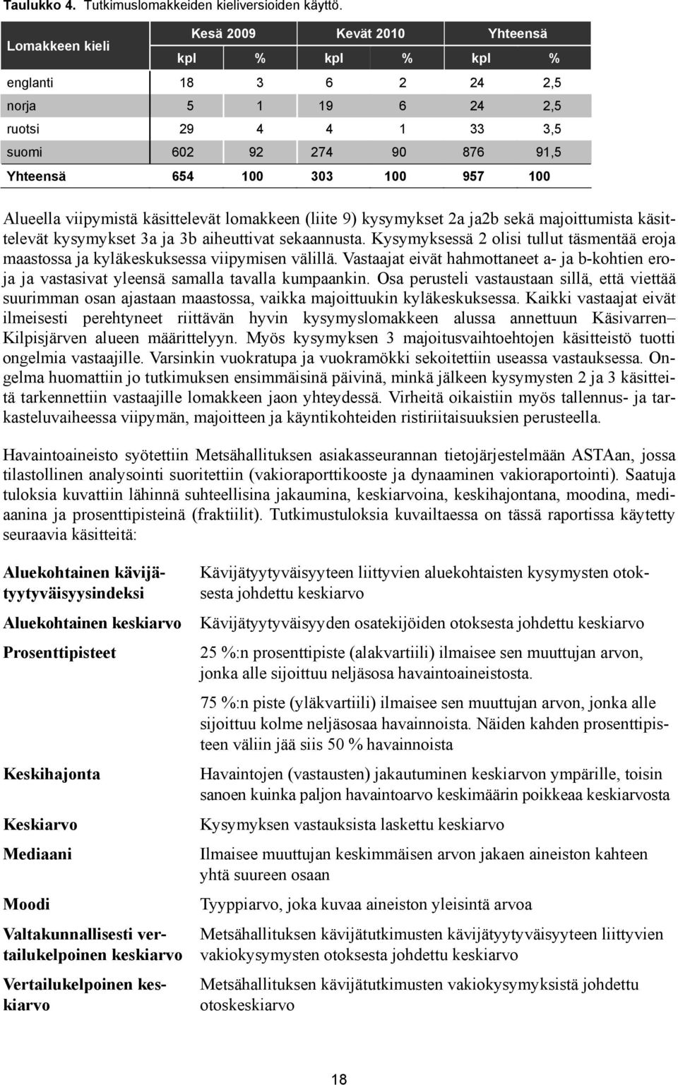 Alueella viipymistä käsittelevät lomakkeen (liite 9) kysymykset 2a ja2b sekä majoittumista käsittelevät kysymykset 3a ja 3b aiheuttivat sekaannusta.