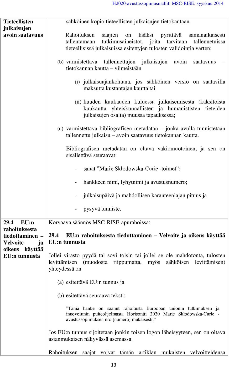 varmistettava tallennettujen julkaisujen avoin saatavuus tietokannan kautta viimeistään (i) julkaisuajankohtana, jos sähköinen versio on saatavilla maksutta kustantajan kautta tai (ii) kuuden