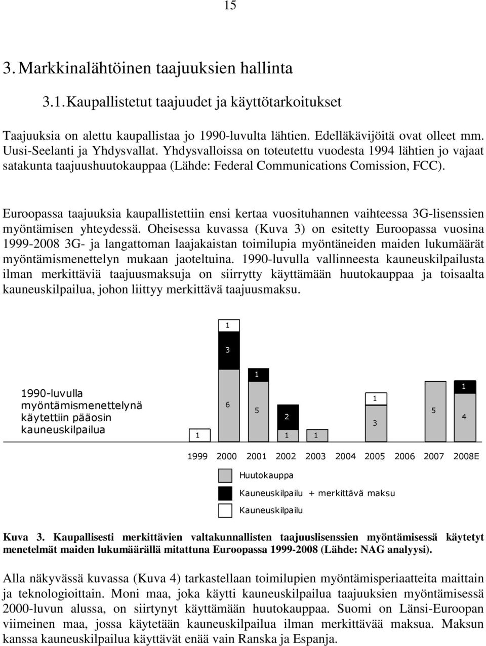 Euroopassa taajuuksia kaupallistettiin ensi kertaa vuosituhannen vaihteessa 3G-lisenssien myöntämisen yhteydessä.