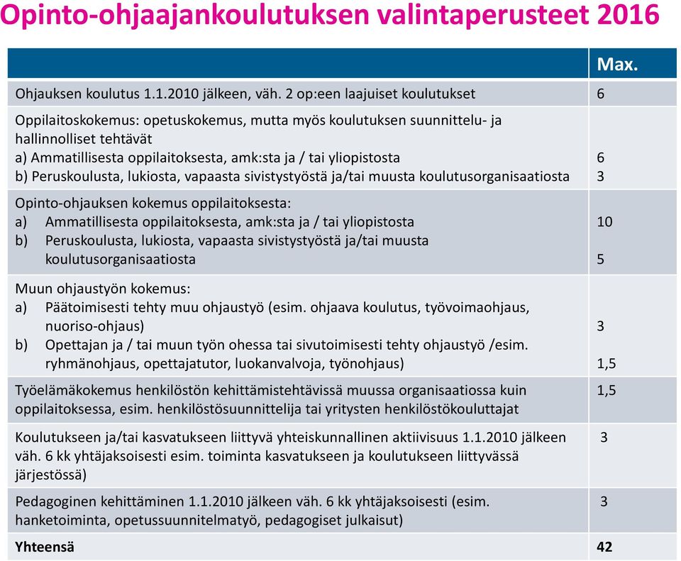 Peruskoulusta, lukiosta, vapaasta sivistystyöstä ja/tai muusta koulutusorganisaatiosta Opinto ohjauksen kokemus oppilaitoksesta: a) Ammatillisesta oppilaitoksesta, amk:sta ja / tai yliopistosta b)