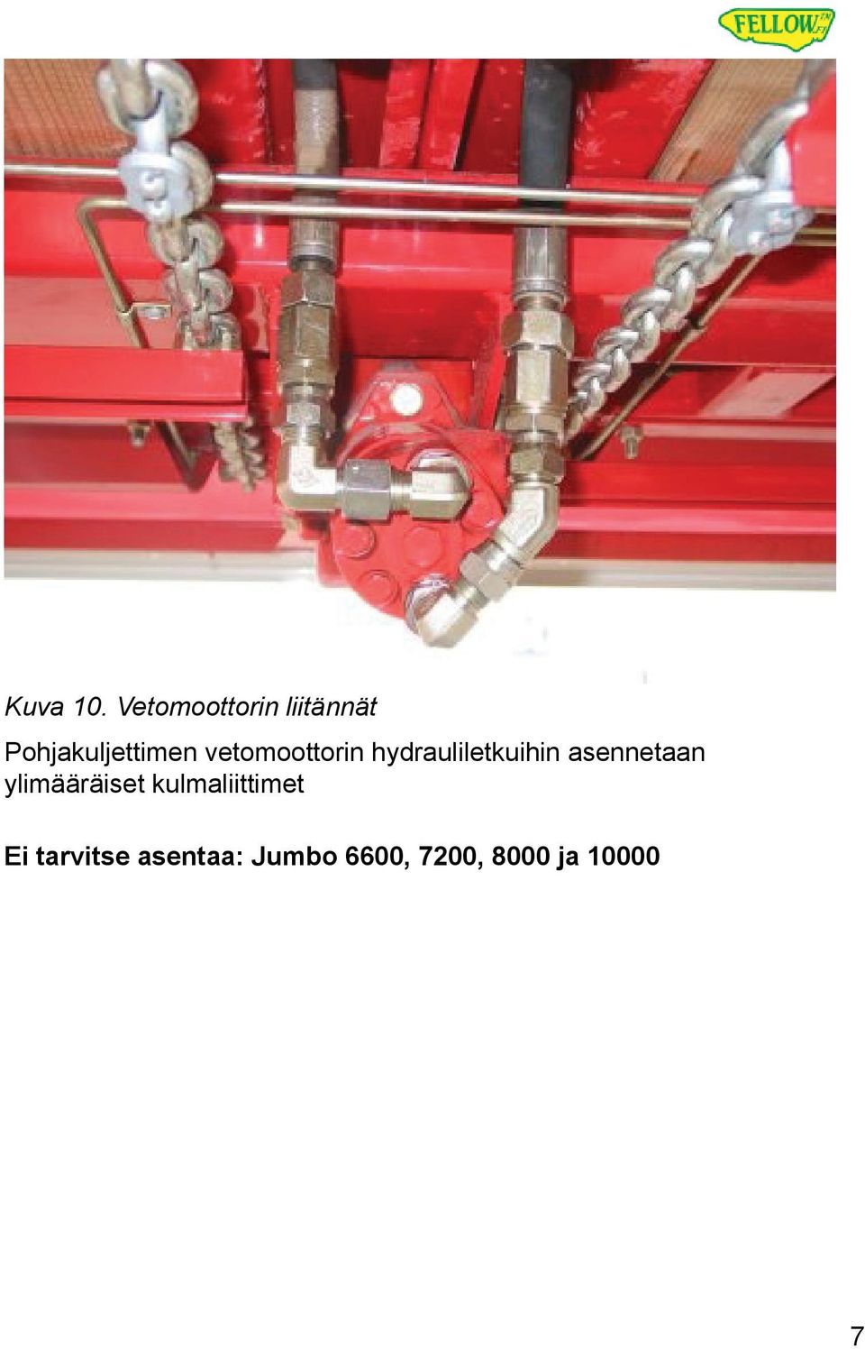 vetomoottorin hydrauliletkuihin asennetaan