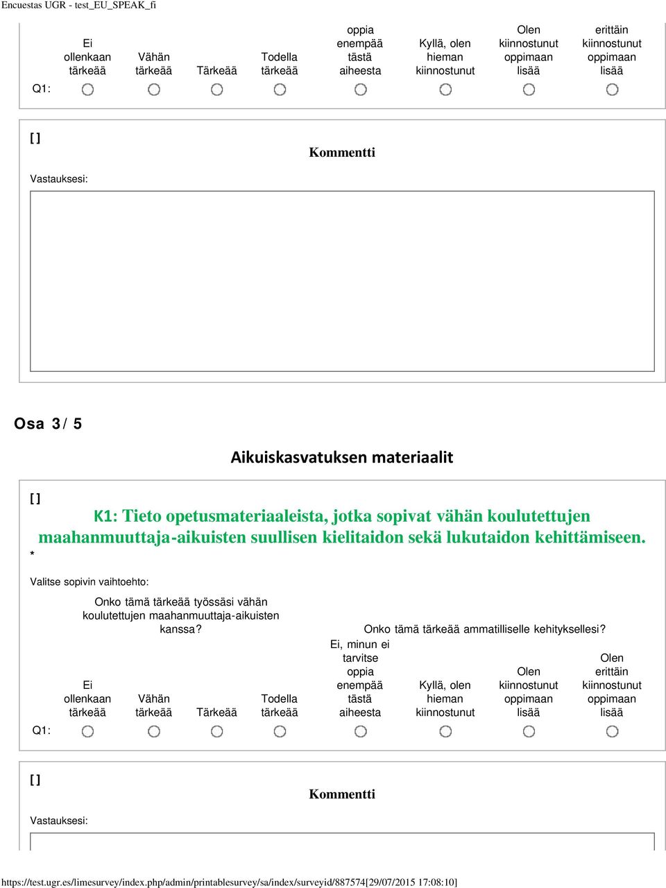 maahanmuuttaja-aikuisten suullisen kielitaidon sekä lukutaidon