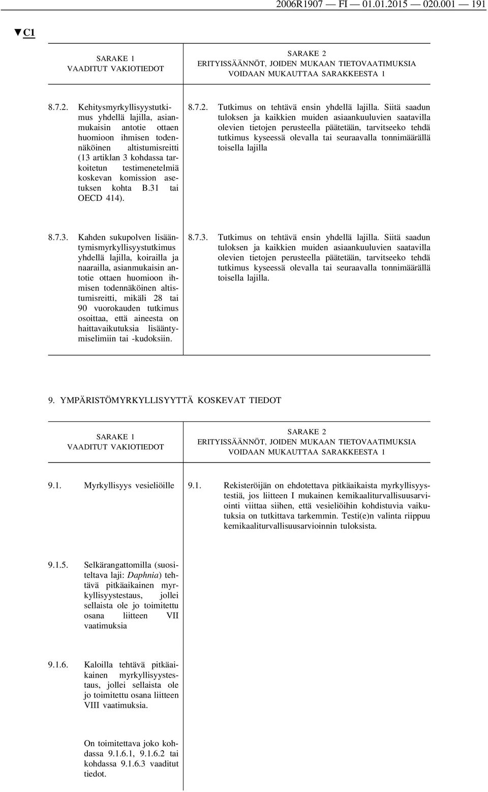 Siitä saadun tuloksen ja kaikkien muiden asiaankuuluvien saatavilla olevien tietojen perusteella päätetään, tarvitseeko tehdä tutkimus kyseessä olevalla tai seuraavalla tonnimäärällä toisella lajilla