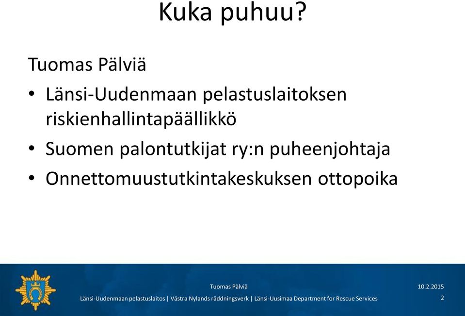 riskienhallintapäällikkö Suomen