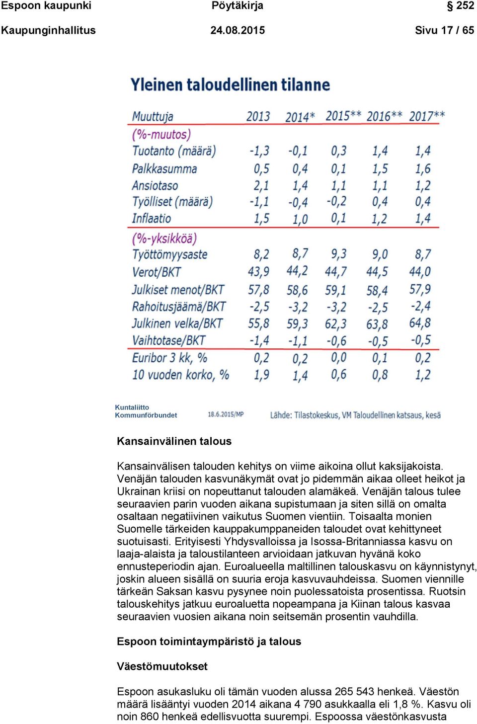 Venäjän talous tulee seuraavien parin vuoden aikana supistumaan ja siten sillä on omalta osaltaan negatiivinen vaikutus Suomen vientiin.