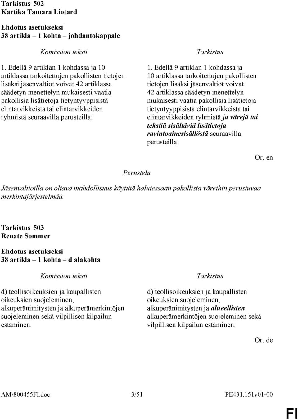 tietyntyyppisistä elintarvikkeista tai elintarvikkeiden ryhmistä seuraavilla perusteilla: 1.