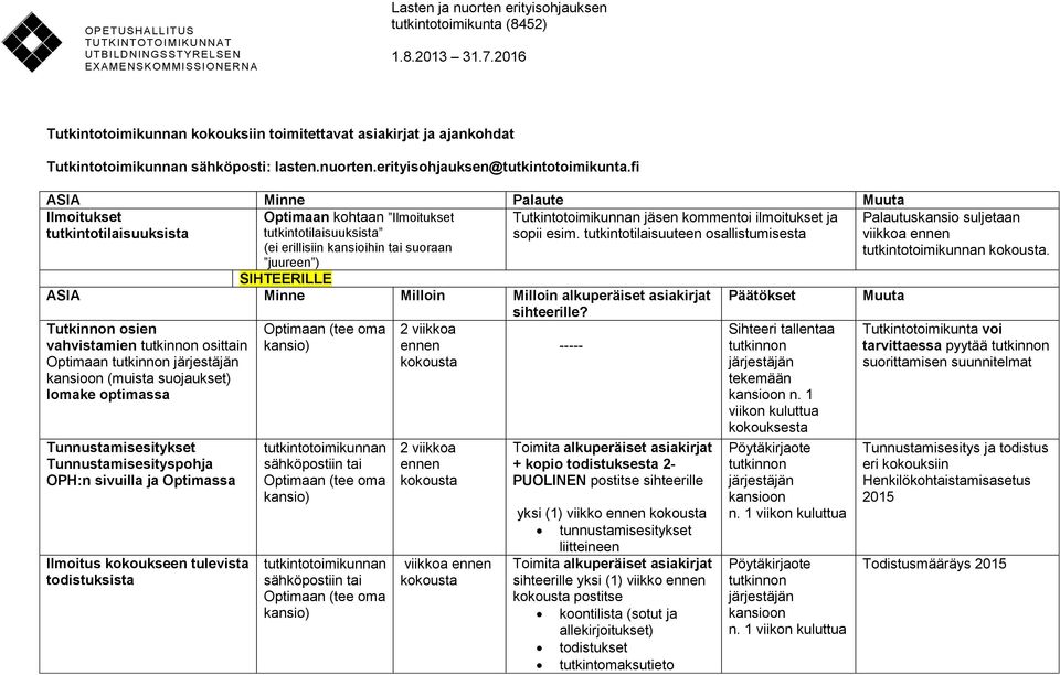 fi ASIA Minne Palaute Muuta Ilmoitukset Tutkintotoimikunnan jäsen kommentoi ilmoitukset ja tutkintotilaisuuksista sopii esim.