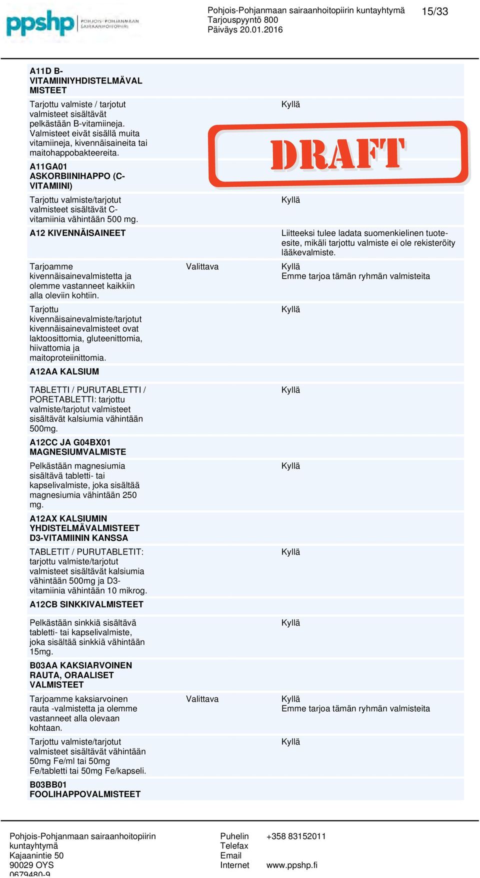 A11GA01 ASKORBIINIHAPPO (C- VITAMIINI) Tarjottu valmiste/tarjotut valmisteet sisältävät C- vitamiinia vähintään 500 mg.