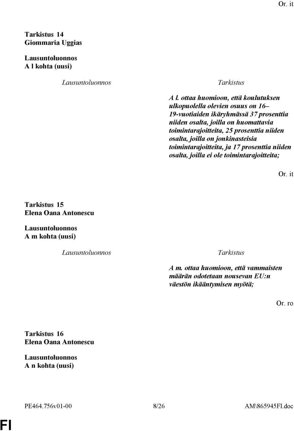 huomattavia toimintarajoitteita, 25 prosenttia niiden osalta, joilla on jonkinasteisia toimintarajoitteita, ja 17 prosenttia niiden osalta,