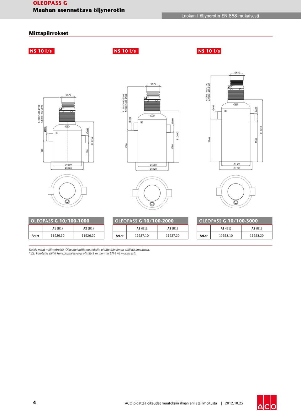 1490-2190 A2(B1) 1490-2500 OleopaSS G 10/100-1000 OleopaSS G 10/100-2000 OleopaSS G 10/100-3000 Art.