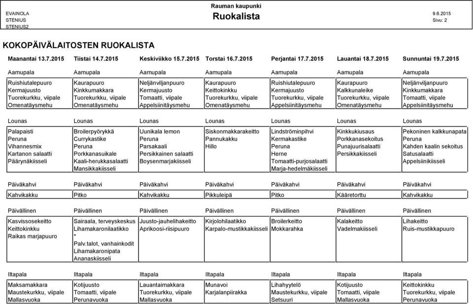 2015 Keskiviikko 15.7.