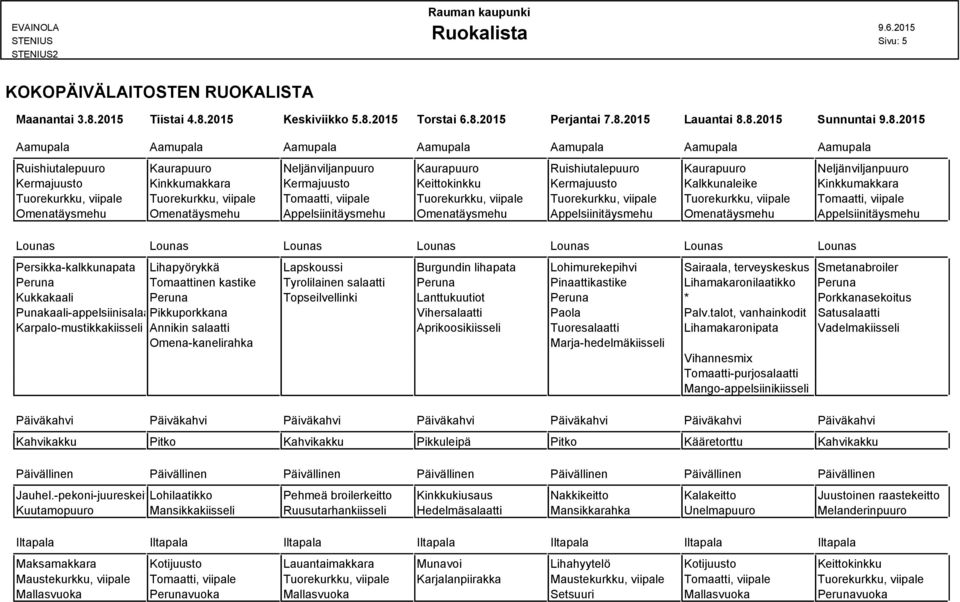 2015 Keskiviikko 5.8.