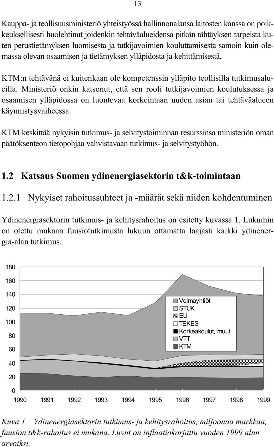 KTM:n tehtävänä ei kuitenkaan ole kompetenssin ylläpito teollisilla tutkimusalueilla.