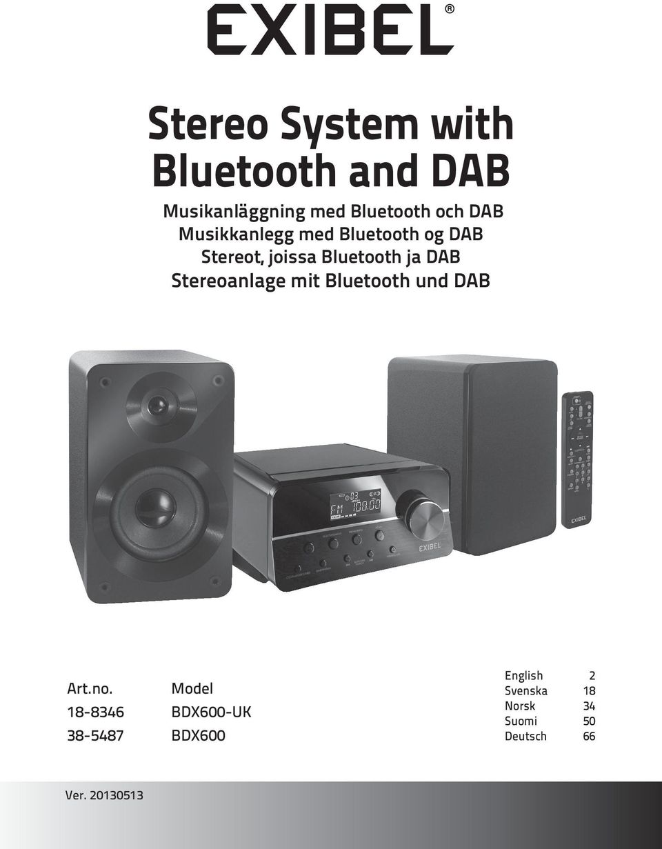 Stereoanlage mit Bluetooth und DAB Art.no.