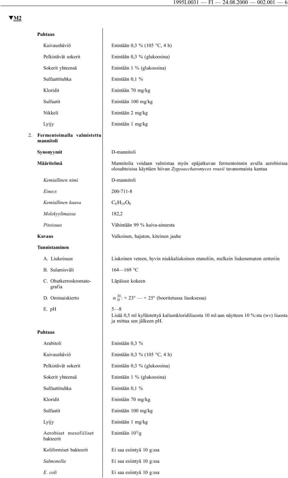 Enintään 2 mg/kg Enintään 1 mg/kg 2.