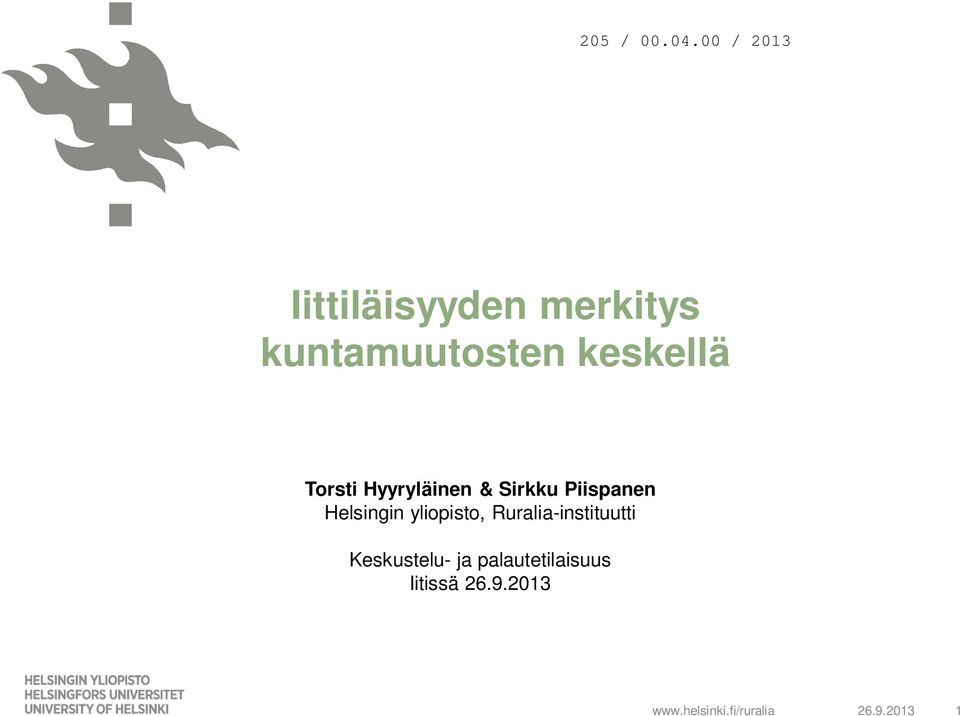 Keskustelu- ja palautetilaisuus