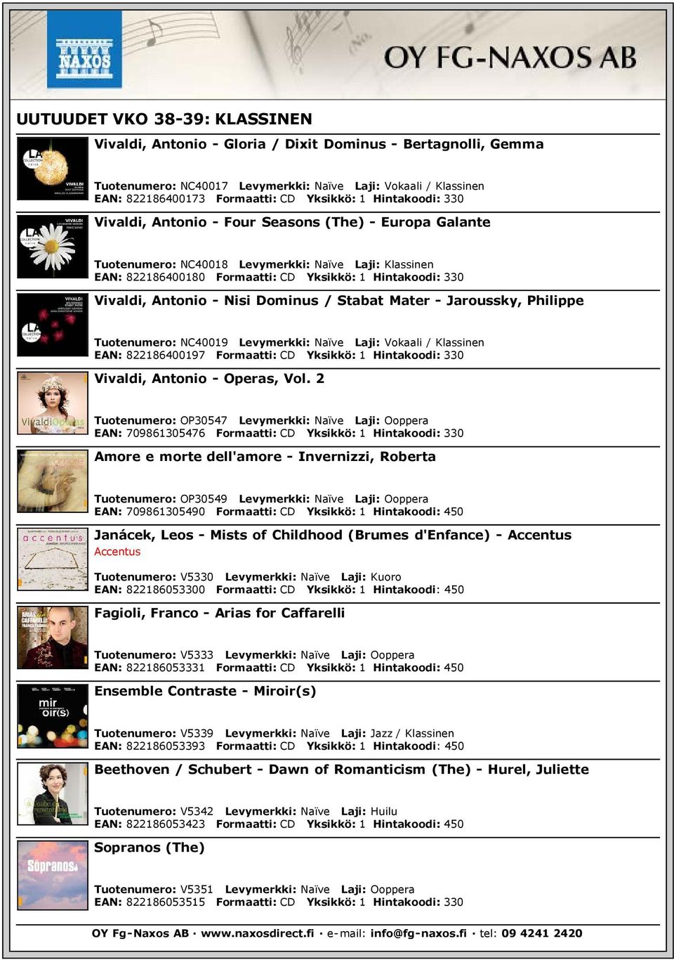 Stabat Mater - Jaroussky, Philippe Tuotenumero: NC40019 Levymerkki: Naïve Laji: Vokaali / Klassinen EAN: 822186400197 Formaatti: CD Yksikkö: 1 Hintakoodi: 330 Vivaldi, Antonio - Operas, Vol.