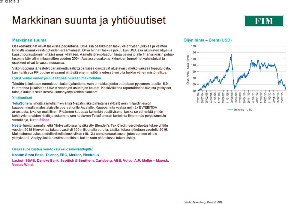 Öljyn hinnan laskua jatkui, kun USA:ssa aktiivisten öljyn- ja kaasunporaustornien määrä nousi yllättäen.