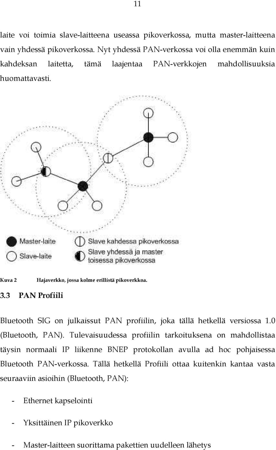 3 PAN Profiili Bluetooth SIG on julkaissut PAN profiilin, joka tällä hetkellä versiossa 1.0 (Bluetooth, PAN).