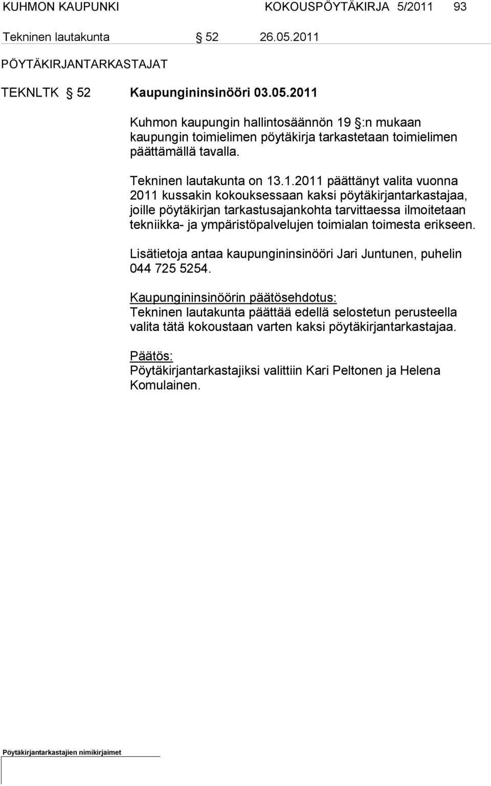 Tekninen lautakunta on 13