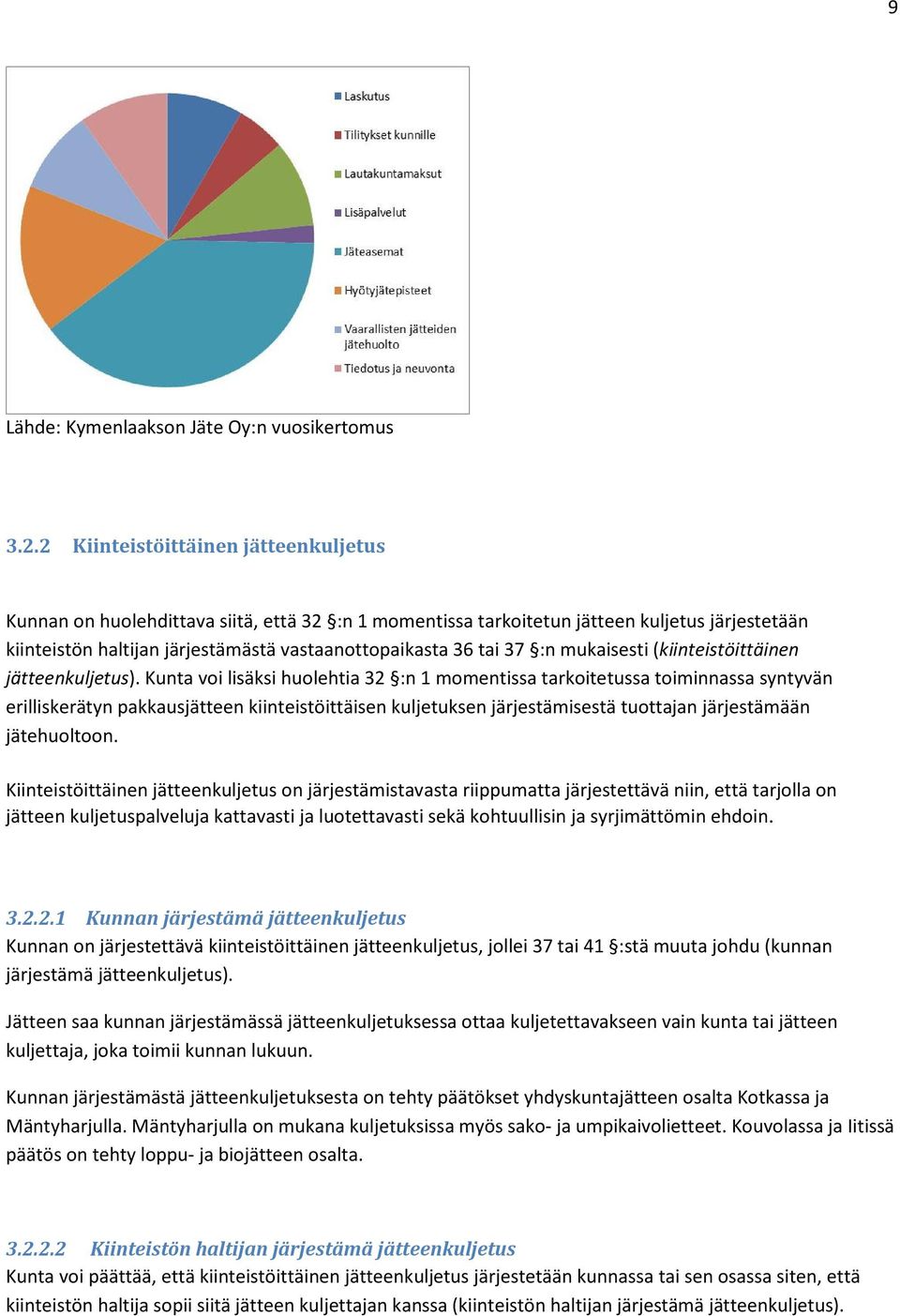 :n mukaisesti (kiinteistöittäinen jätteenkuljetus).