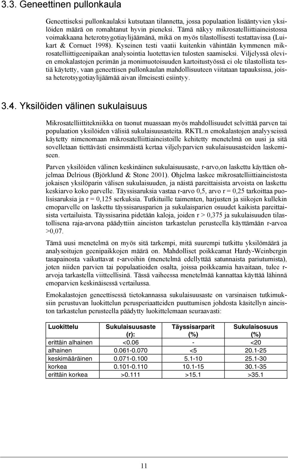 Kyseinen testi vaatii kuitenkin vähintään kymmenen mikrosatelliittigeenipaikan analysointia luotettavien tulosten saamiseksi.