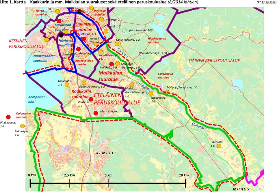 Lintulampi, Kaukovainio, 1 6 1 9 Kaukovainion suuralue Oulunlahti, 1 6 Kaakkurin suuralue Myllyojan suuralue Kastelli, 1 9 Knnut.k /Lämsänjärvi, 1 4 Oulunl.