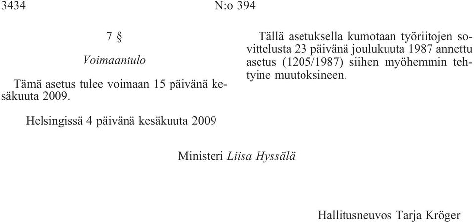 1987 annettu asetus (1205/1987) siihen myöhemmin tehtyine muutoksineen.