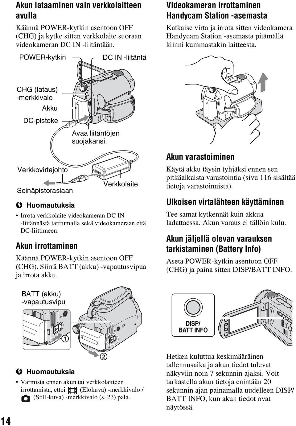 CHG (lataus) -merkkivalo Akku DC-pistoke Avaa liitäntöjen suojakansi.