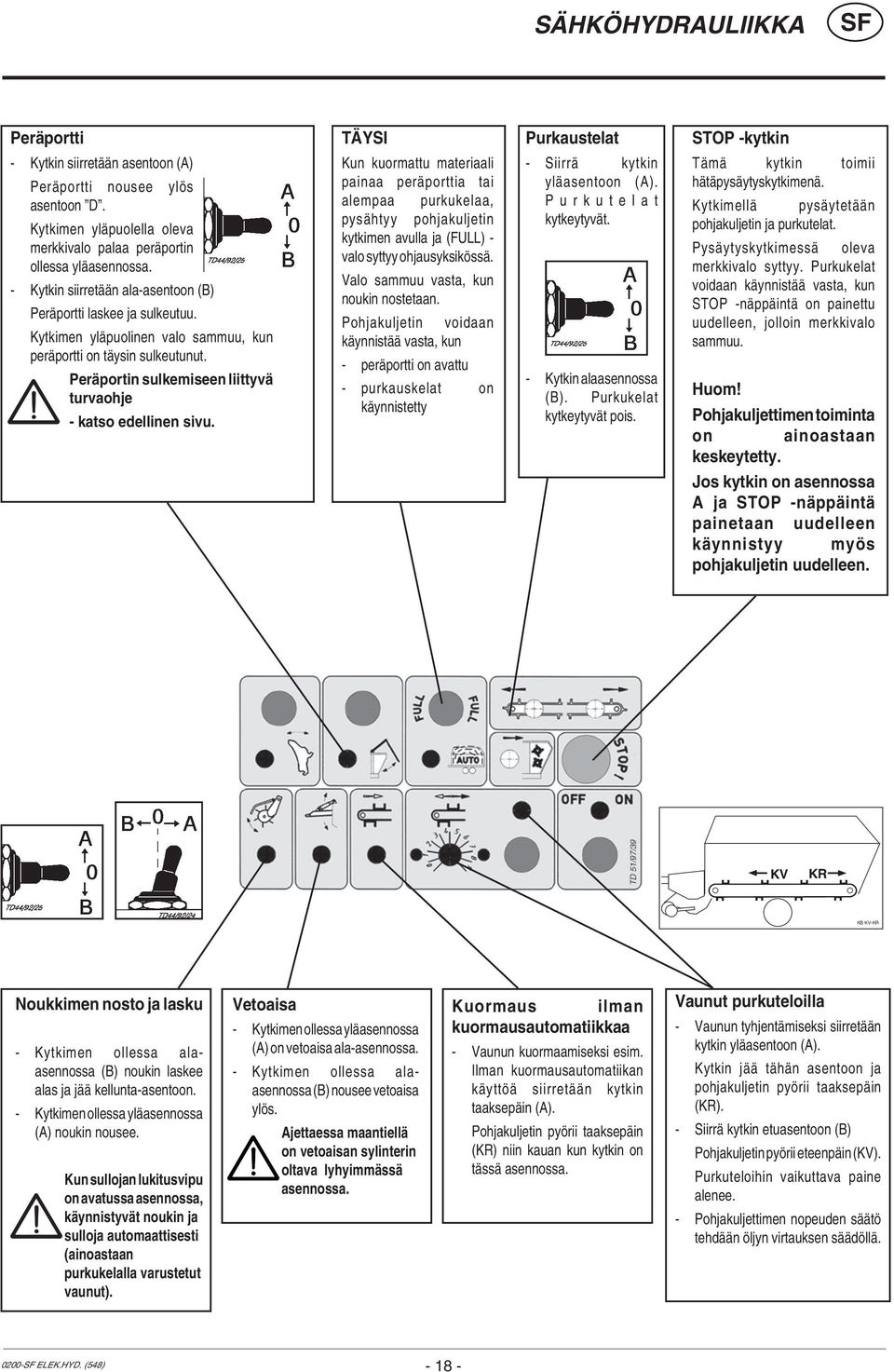 Peräportin sulkemiseen liittyvä turvaohje - katso edellinen sivu.