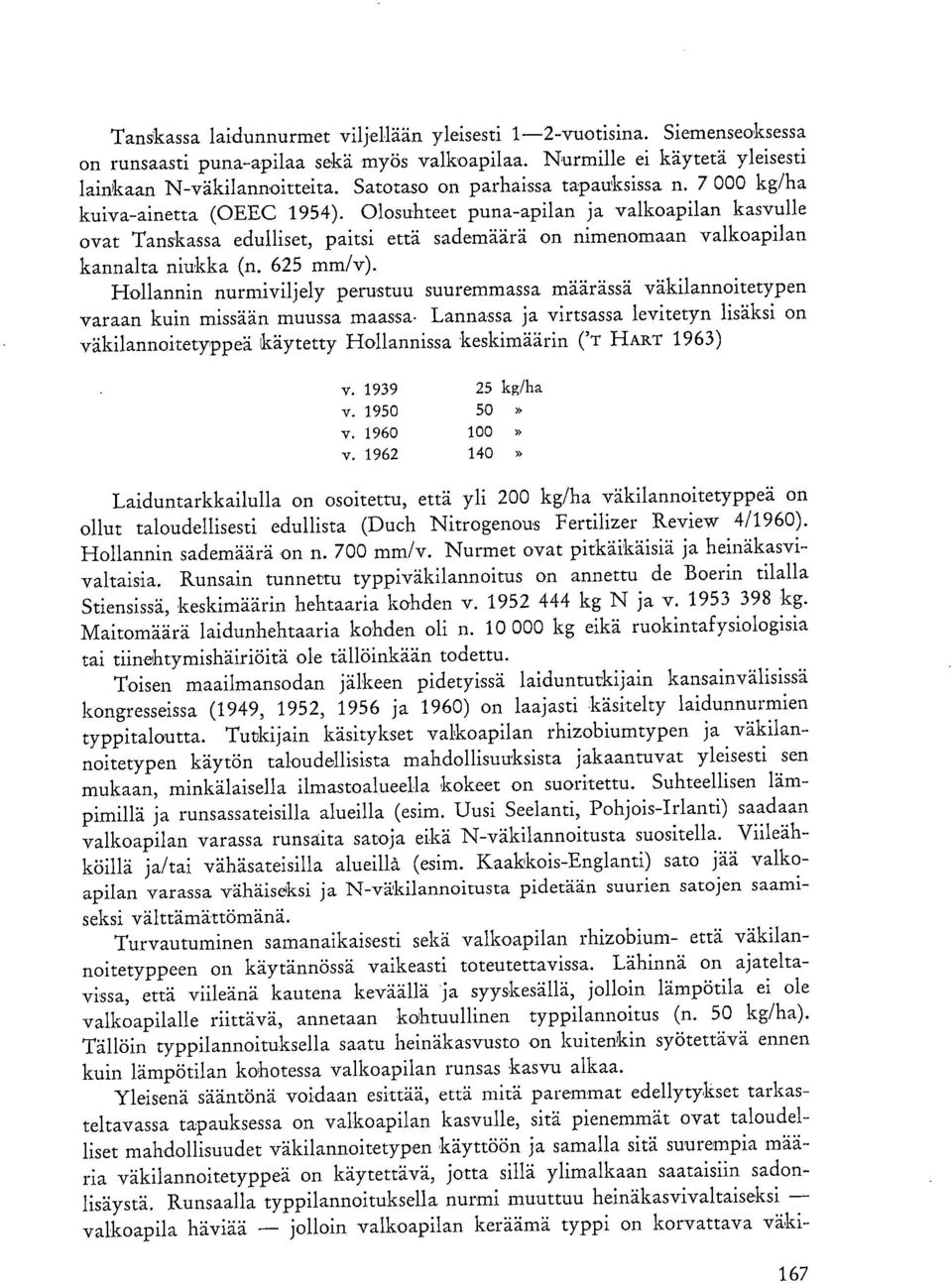 Olosuhteet puna-apilan ja valkoapilan kasvulle ovat Tanskassa edulliset, paitsi että sademäärä on nimenomaan valkoapilan kannalta niukka (n. 625 mm/v).