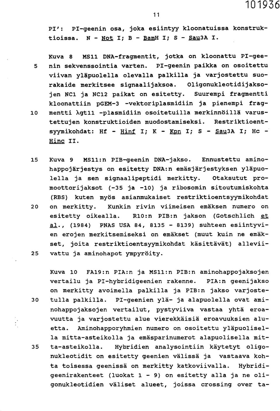 Suurempi fragmentti kloonattiin pgem-3 -vektoriplasmidiin ja pienempi frag- 10 mentti Xgtll -plasmidiin osoitetuilla merkinnöillä varustettujen konstruktioiden muodostamiseksi.