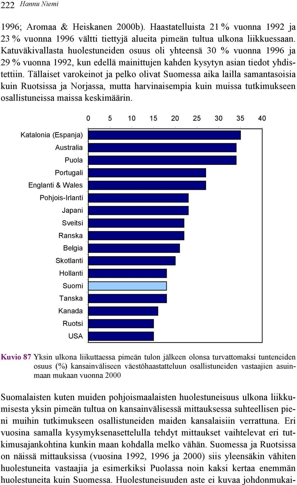 Tällaiset varokeinot ja pelko olivat Suomessa aika lailla samantasoisia kuin Ruotsissa ja Norjassa, mutta harvinaisempia kuin muissa tutkimukseen osallistuneissa maissa keskimäärin.