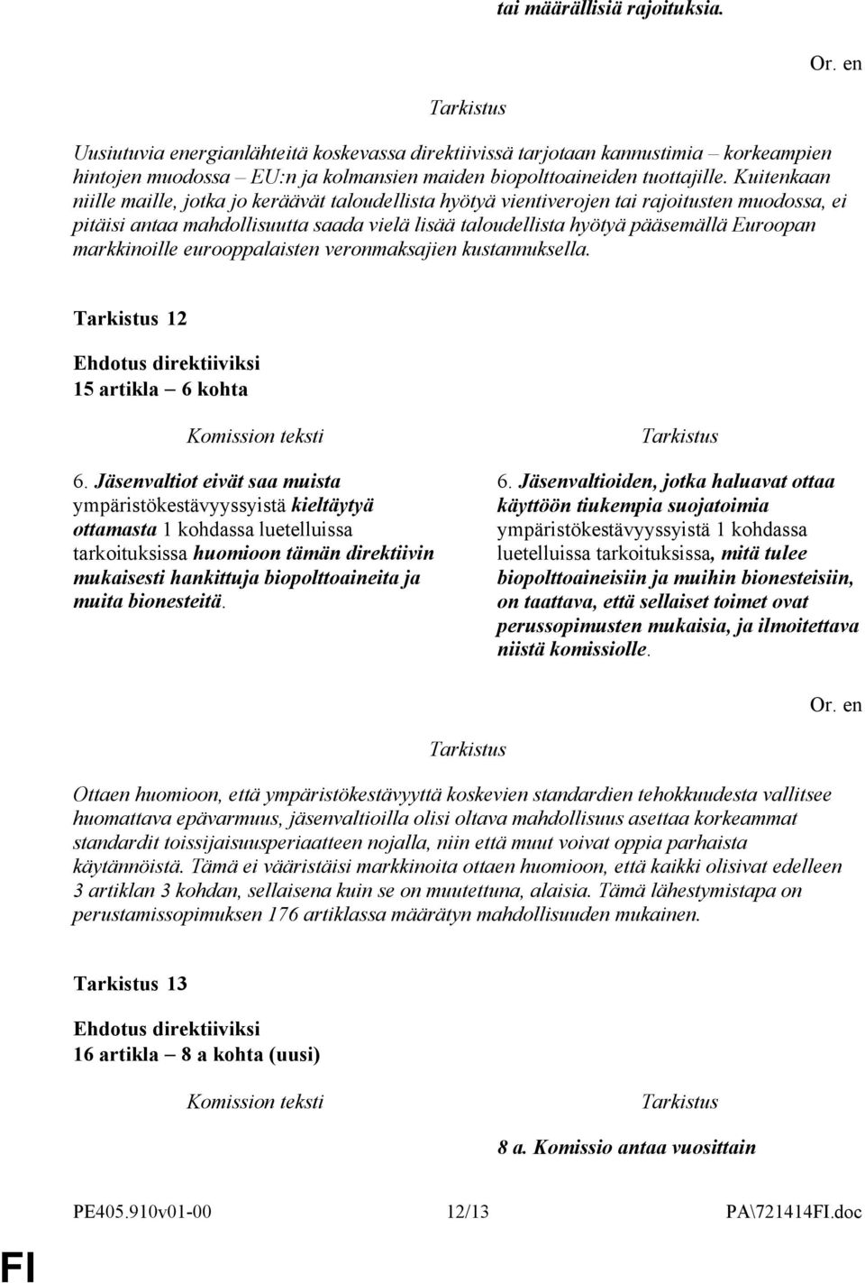 markkinoille eurooppalaisten veronmaksajien kustannuksella. 12 15 artikla 6 kohta 6.