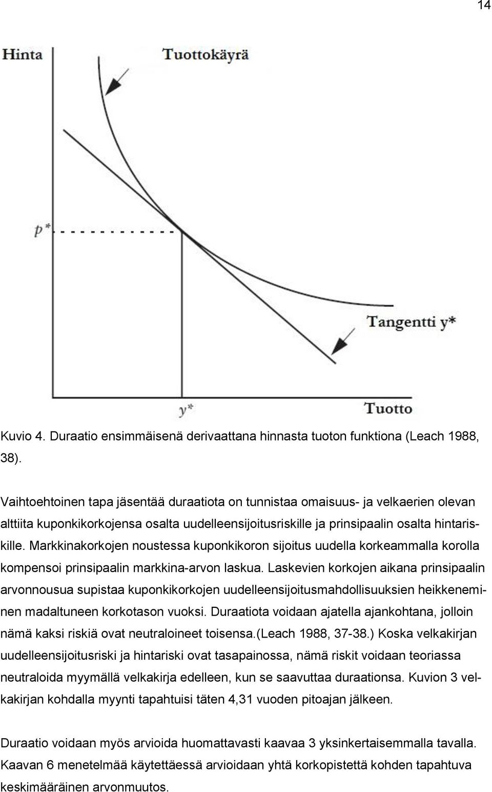 Markkinakorkojen noustessa kuponkikoron sijoitus uudella korkeammalla korolla kompensoi prinsipaalin markkina-arvon laskua.