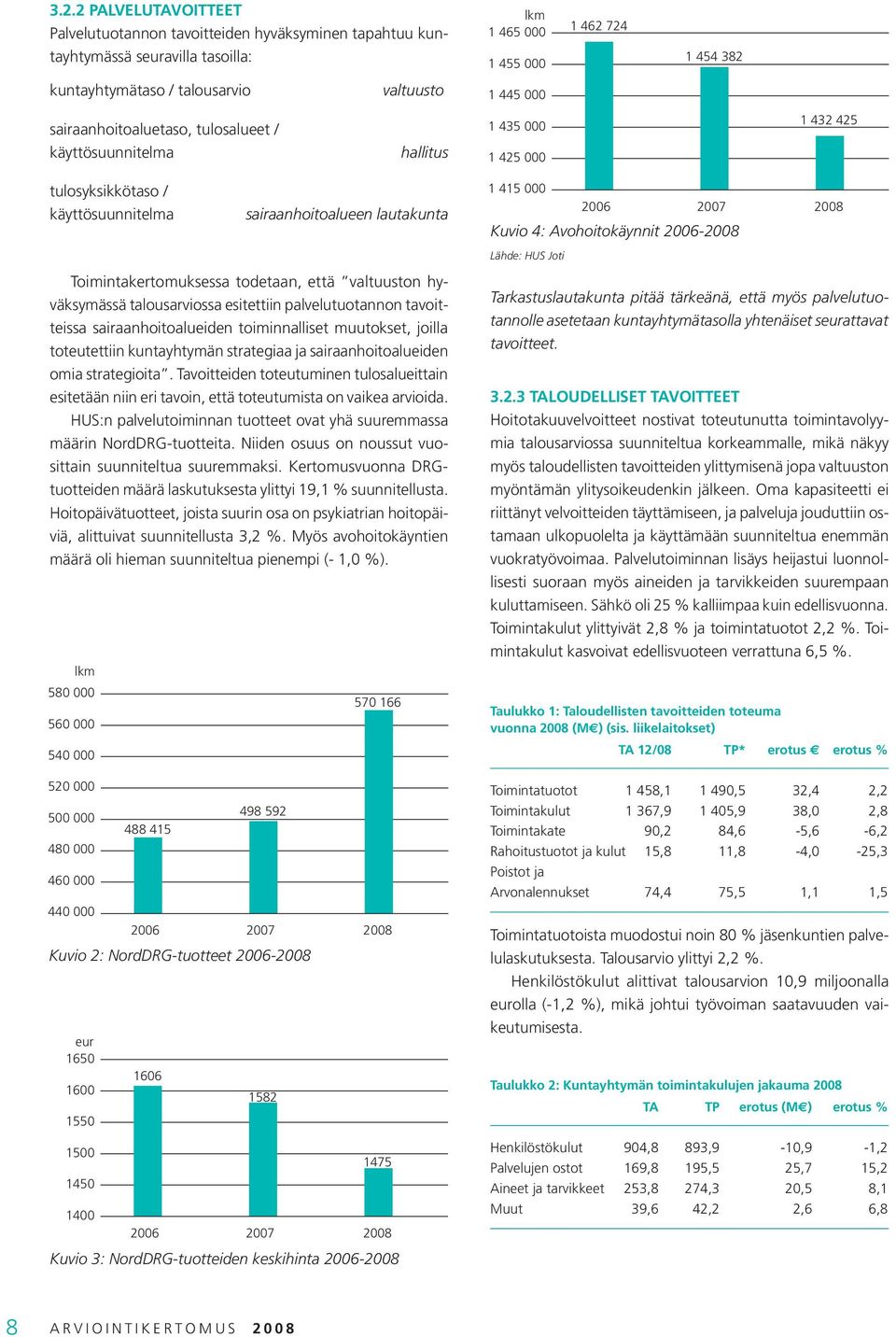 että valtuuston hyväksymässä talousarviossa esitettiin palvelutuotannon tavoitteissa sairaanhoitoalueiden toiminnalliset muutokset, joilla toteutettiin kuntayhtymän strategiaa ja sairaanhoitoalueiden