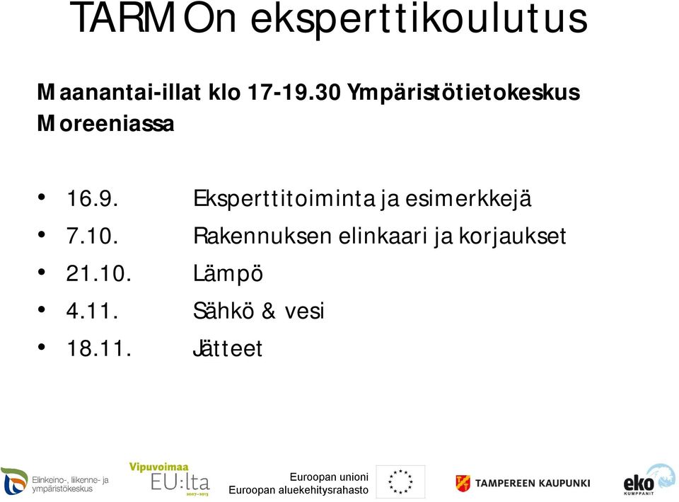 11. 18.11. Eksperttitoiminta ja esimerkkejä