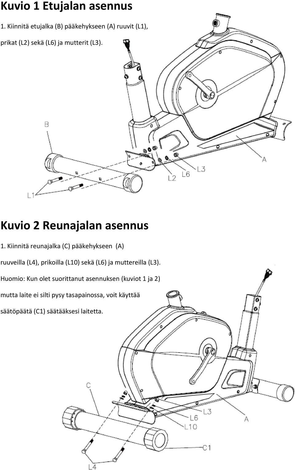 Kuvio 2 Reunajalan asennus 1.