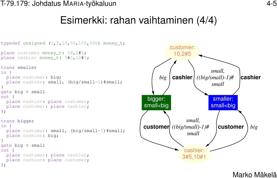 cashier; }; trans bigger in { place customer: small, (big/small 1)#small; place cashier: big; } gate big > small out { place customer: place cashier; place cashier: place
