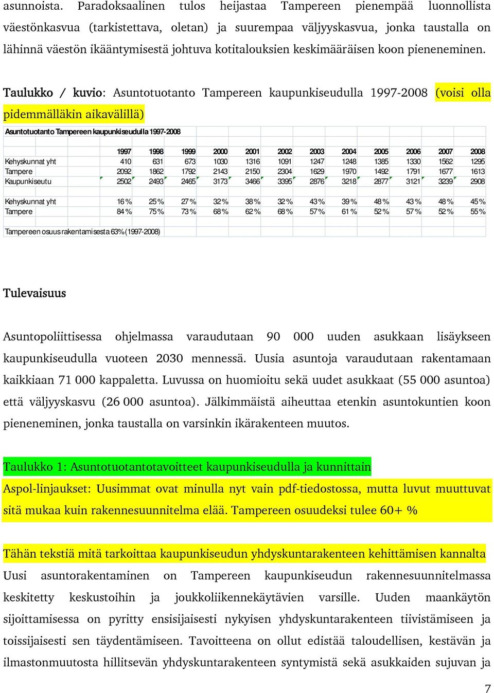 kotitalouksien keskimääräisen koon pieneneminen.