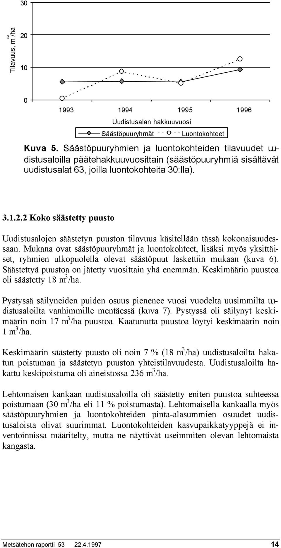 2 Koko säästetty puusto Uudistusalojen säästetyn puuston tilavuus käsitellään tässä kokonaisuudessaan.