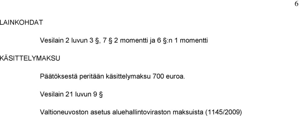 käsittelymaksu 700 euroa.