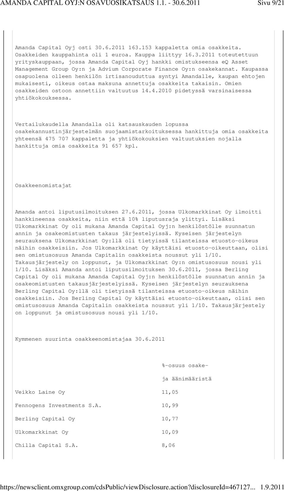 4.2010 pidetyssä varsinaisessa yhtiökokouksessa.