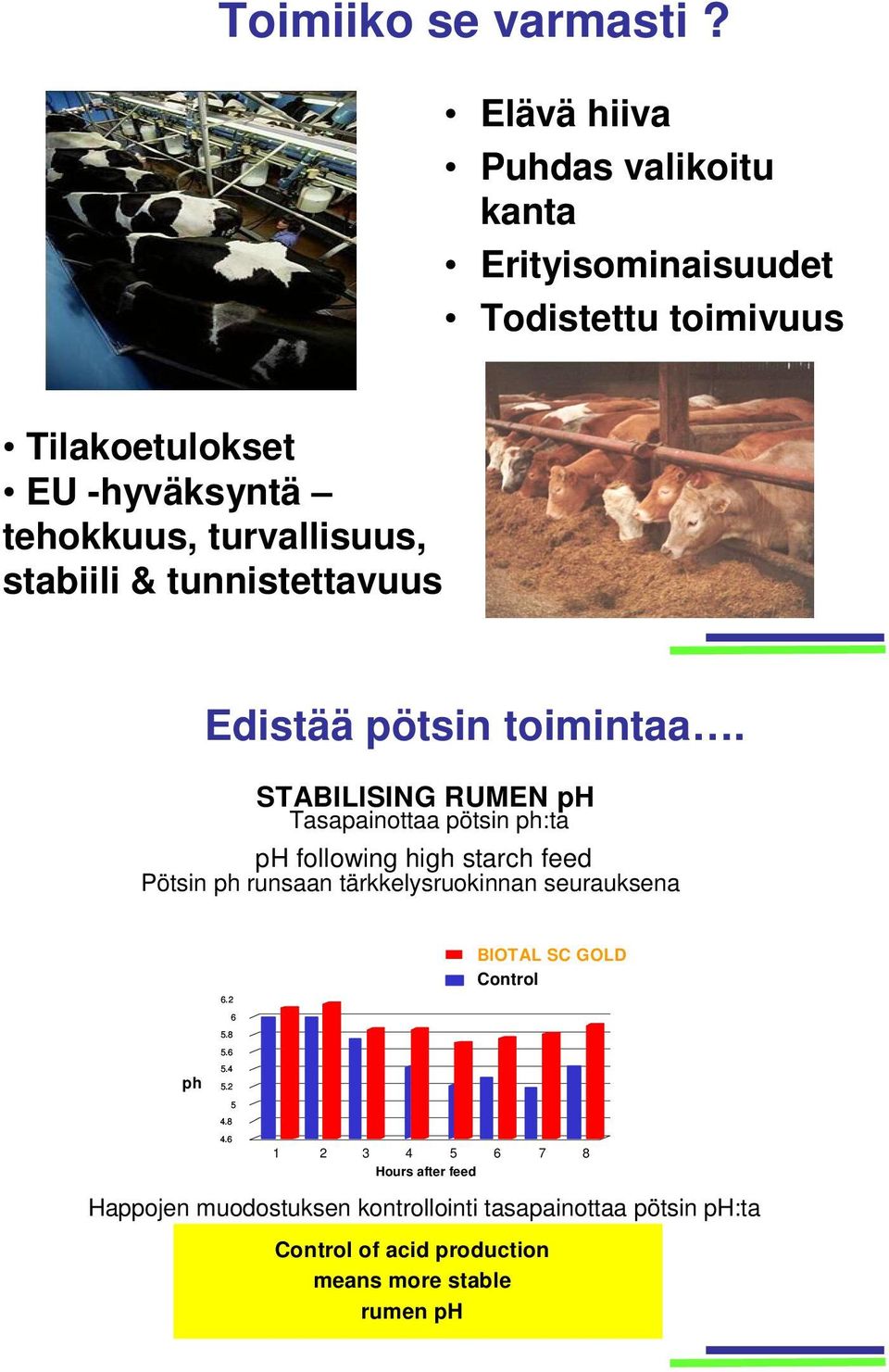 stabiili & tunnistettavuus Edistää pötsin toimintaa.