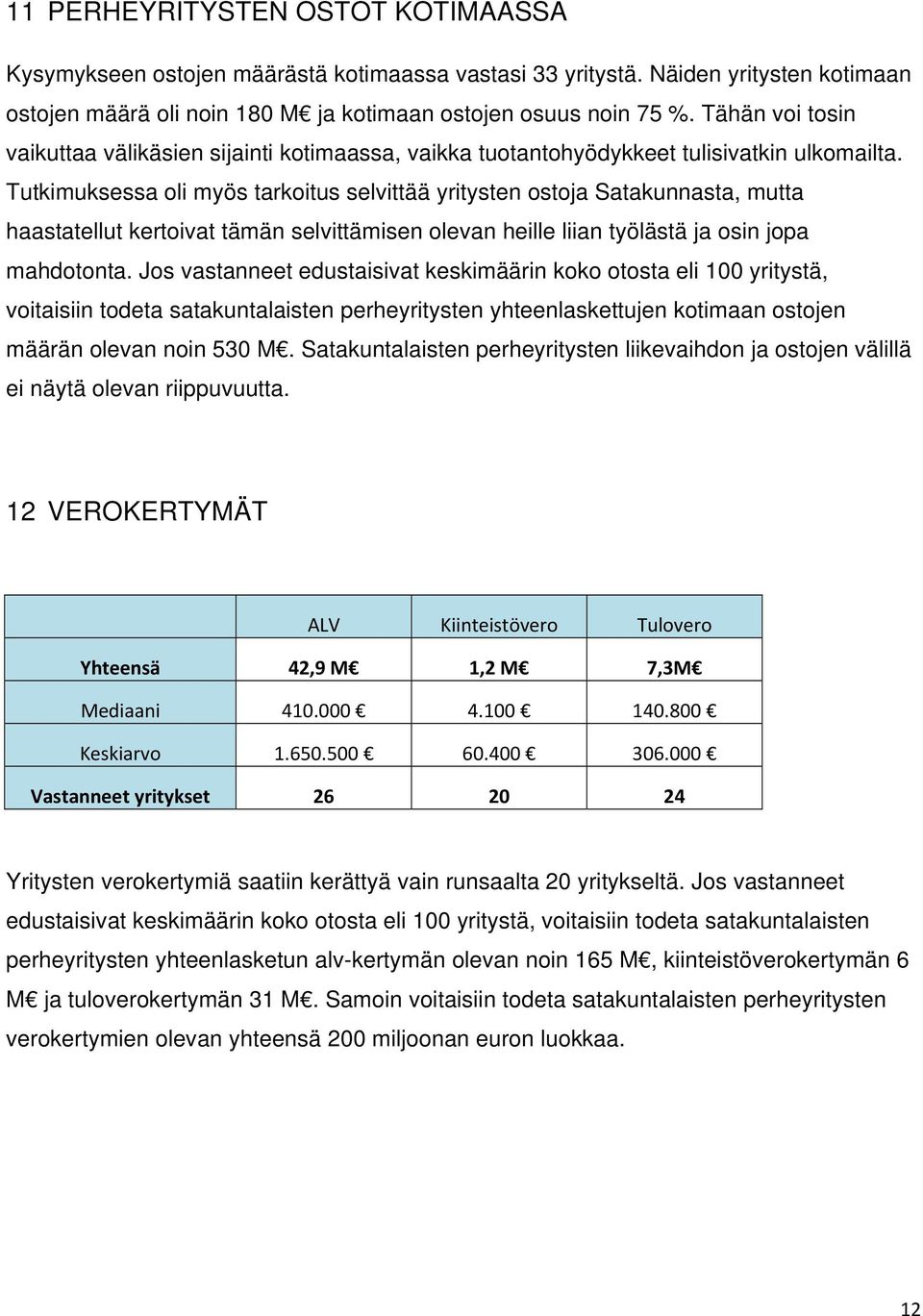 Tutkimuksessa oli myös tarkoitus selvittää yritysten ostoja Satakunnasta, mutta haastatellut kertoivat tämän selvittämisen olevan heille liian työlästä ja osin jopa mahdotonta.