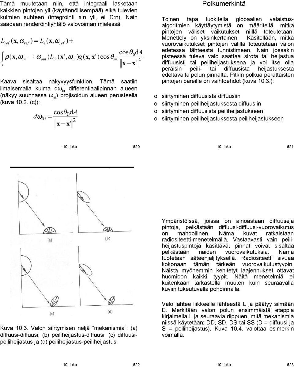 Tämä saati ilmaisemalla kulma d differentiaalipnan alueen (näkyy suunnassa ) projisoidun alueen perusteella (kuva 10.2.